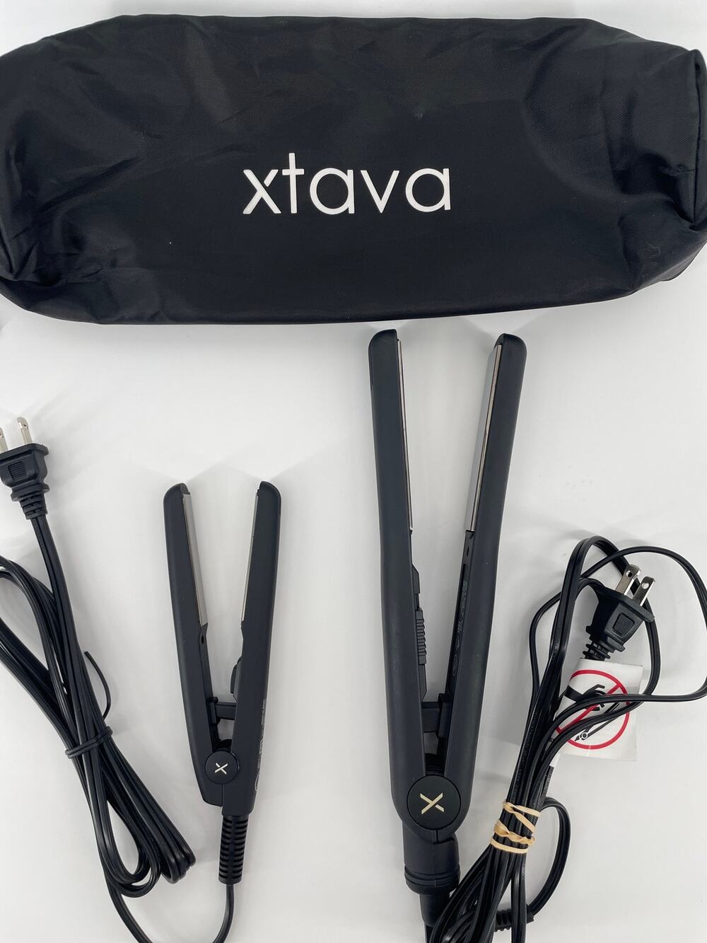 Xtava Professional Nano Steam 1” & Ultra Lite .5”Flat Irons Black XTV020037,38